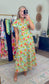 Bloom Service Printed Puff Sleeve Maxi Dress
