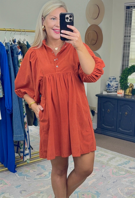 **MORE COLORS** Feels Like Home Corduroy Dress