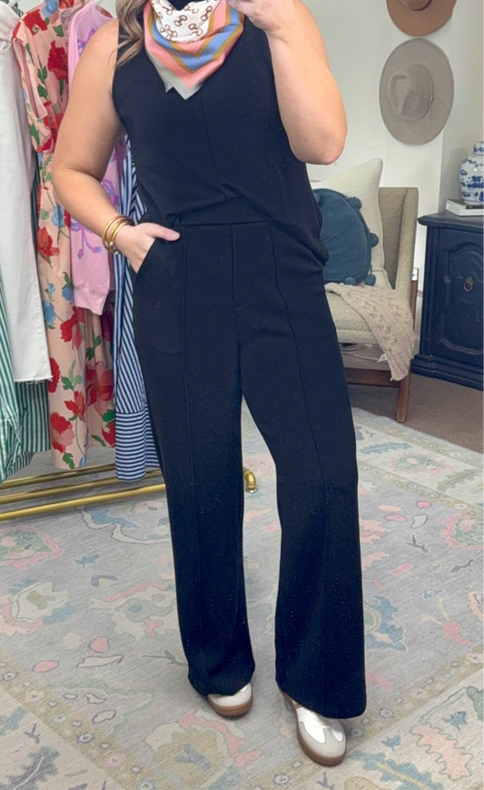 Effortless Edit Brushed Modal Scuba Pintuck Trousers