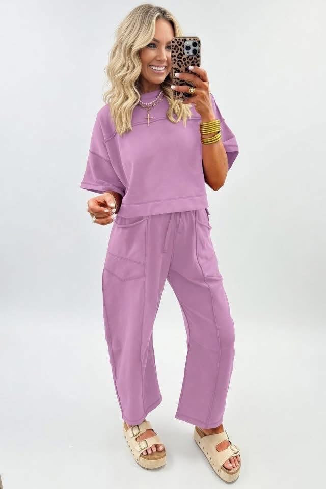 **MORE COLORS** Main Agenda Barrel Leg Pant Set