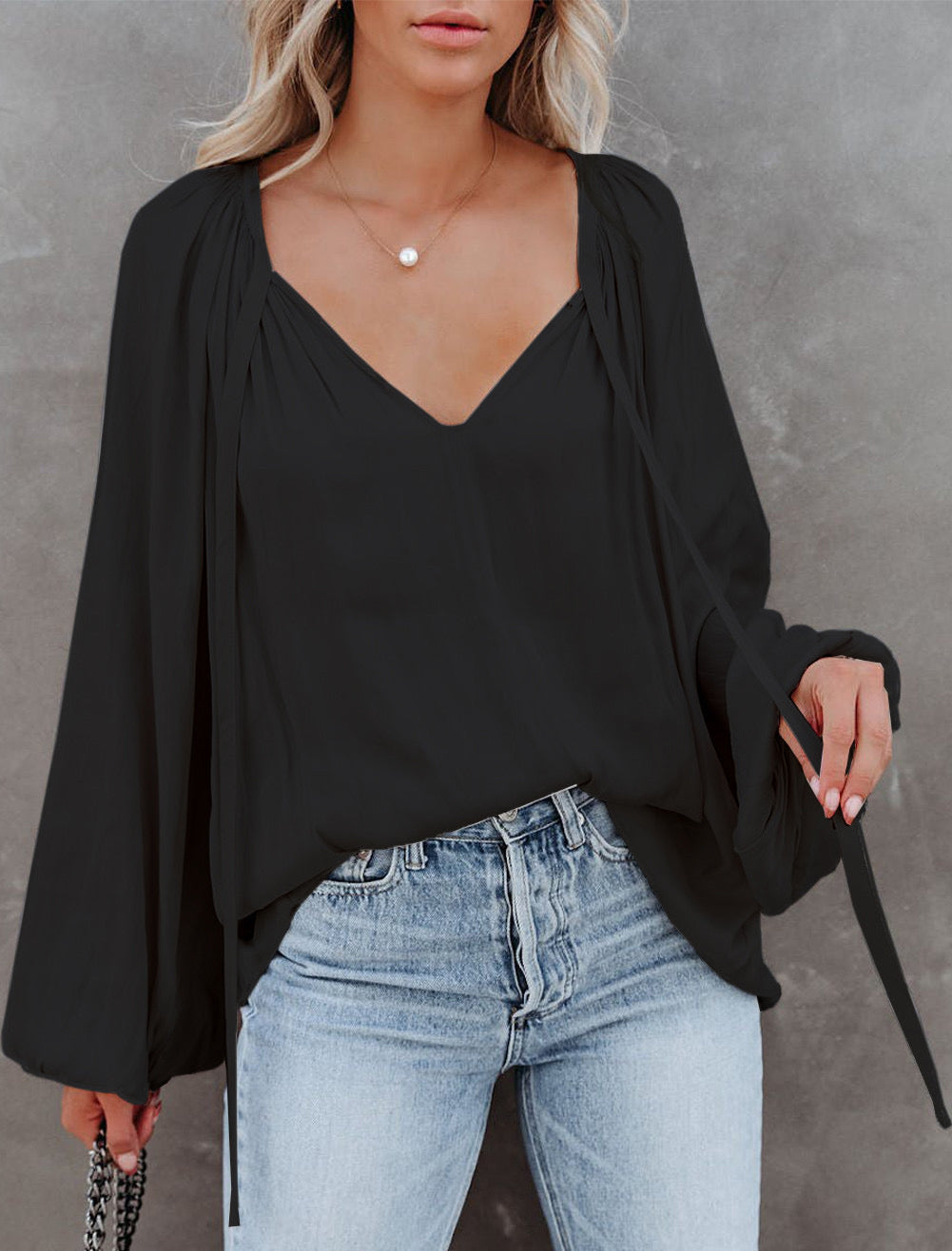 Billowy Balloon Sleeve Blouse