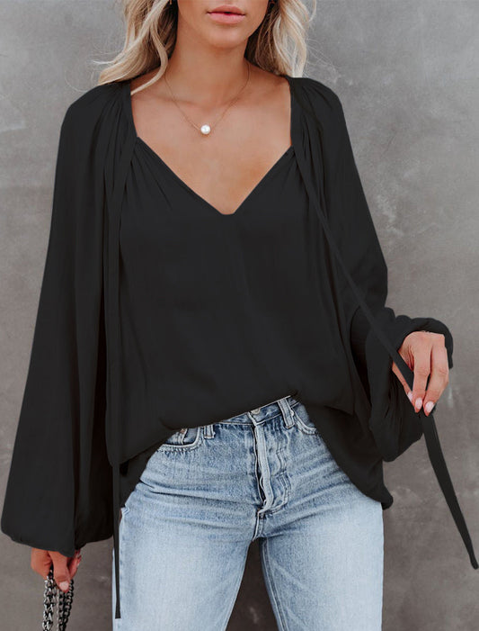 Billowy Balloon Sleeve Blouse