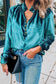 **MORE COLORS** Velvet Frill Neck Blouse
