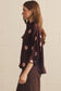 Point Taken Dot Print Button Up Blouse