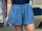 **RESTOCKED** Maybe So Wide Leg Chambray Shorts