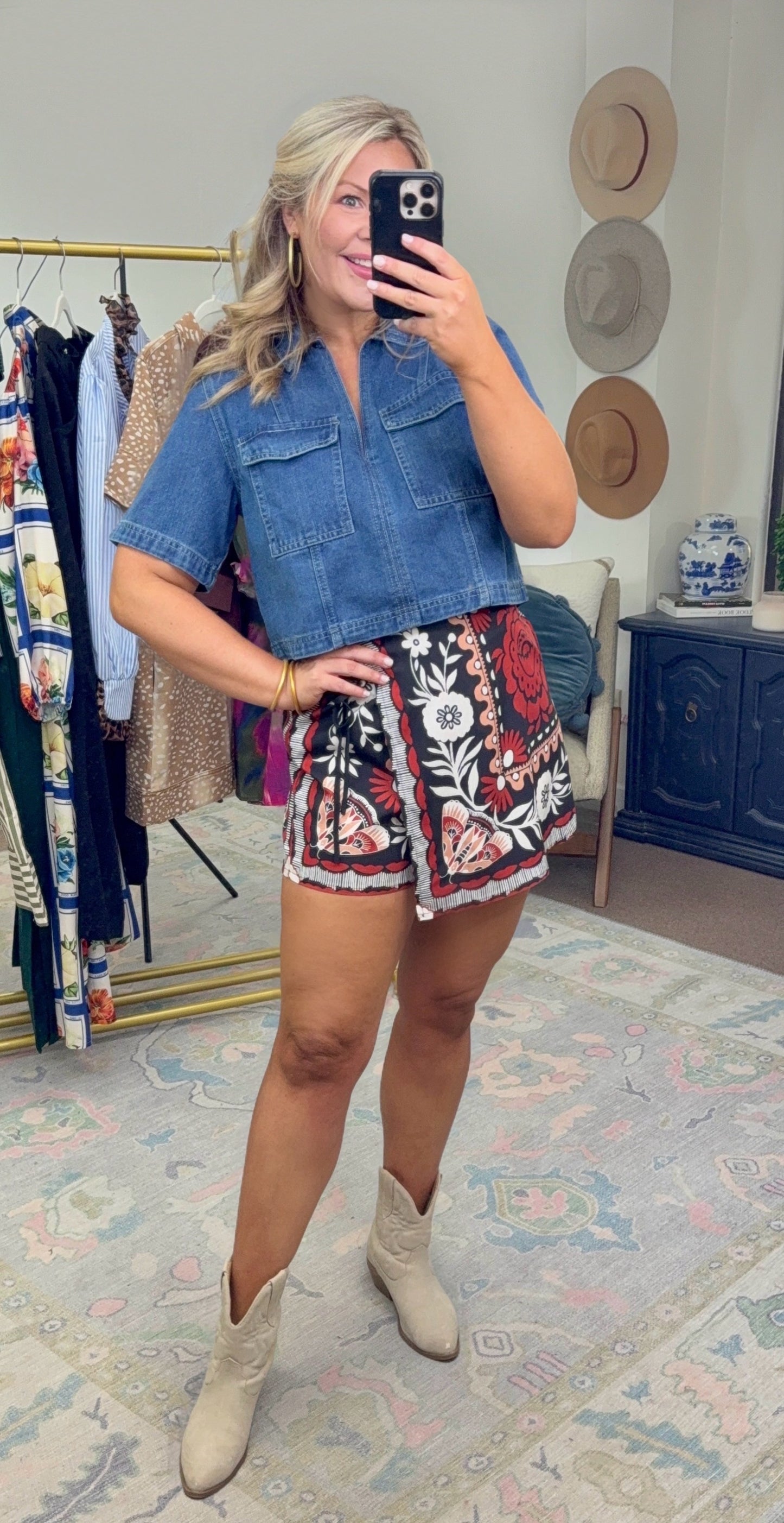 West of Here Printed Wrap Skort