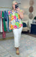 Having Fun Abstract Print Blouse