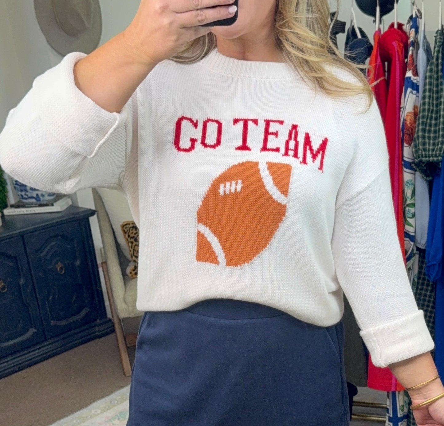 Go Team Football Knit Top