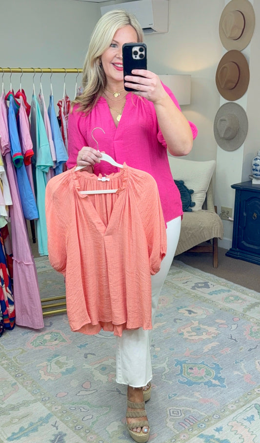 Top Notch Gauzy Frill Blouse