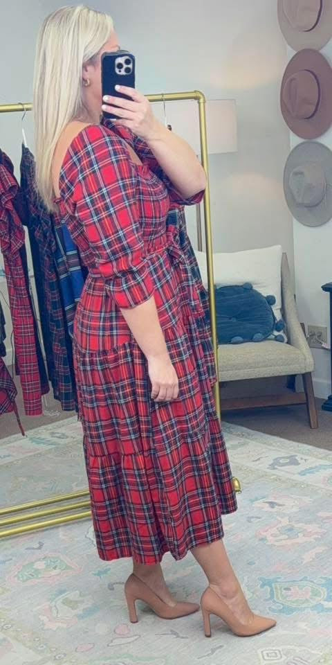 Red Tartan Nap Dress