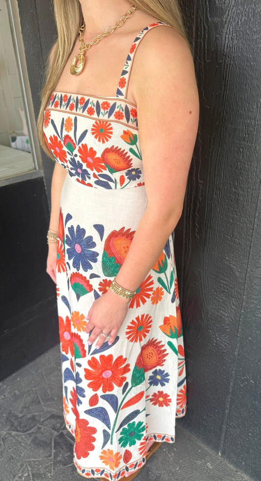 Mamacita Mosaic Print Midi Dress