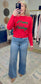 Red Puff Script Happy Holidays Sweater
