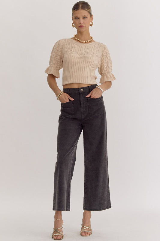 Steady As She Goes Wide Leg Cropped Pants