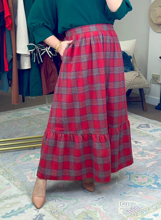 Season Of Style Plaid Maxi Skirt