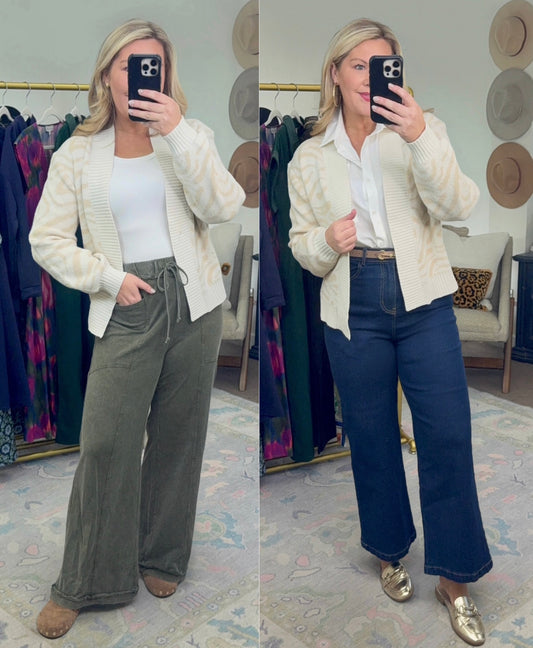 Neutral Territory Animal Print Knit Cardigan