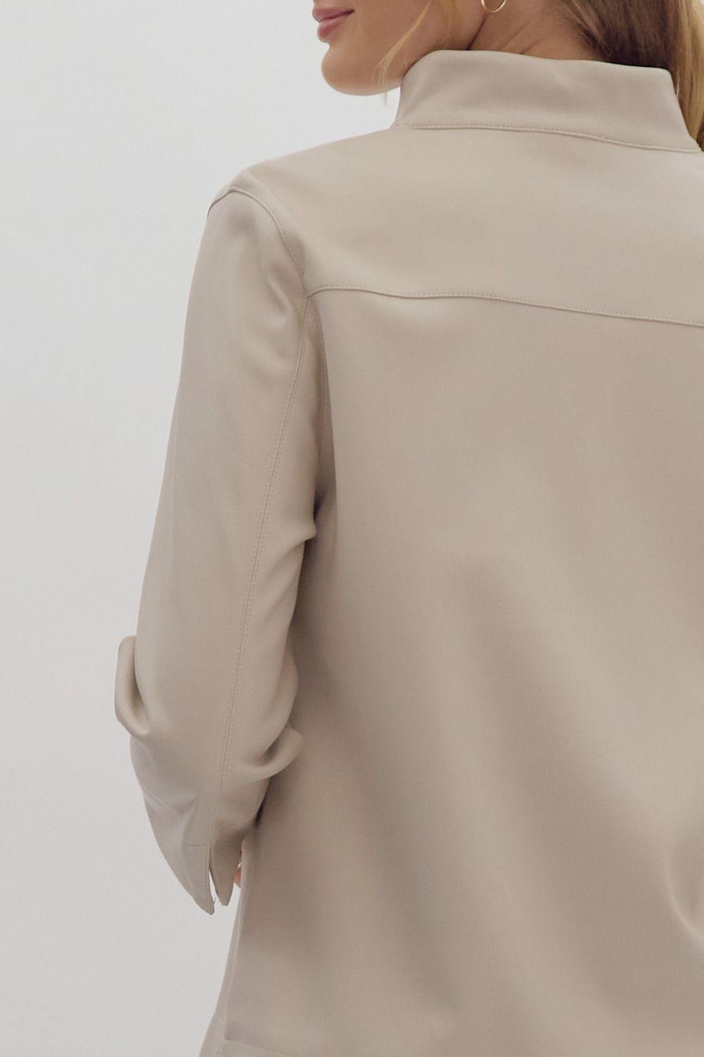 With Distinction Cream Stand Collar Blouse