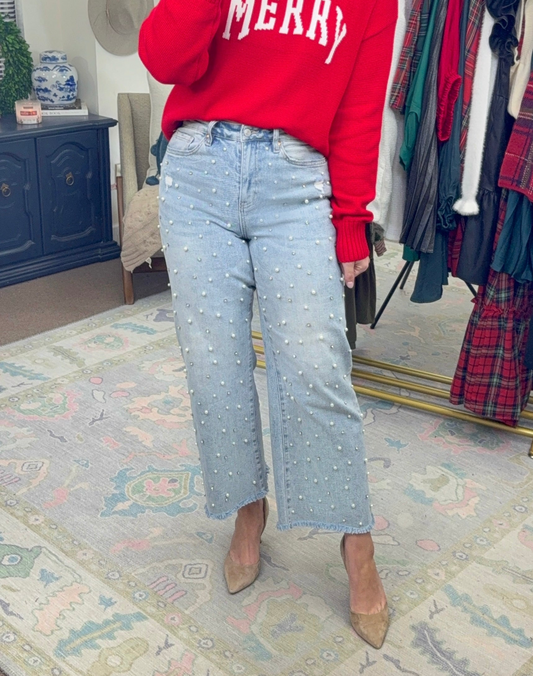 MICA: Strut Your Stuff Embellished Crop Denim