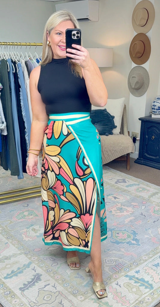 Vibe Check Faux Wrap Skirt