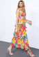 Twirls in Tulum Pleated Tiered Tie Strap Midi Dress