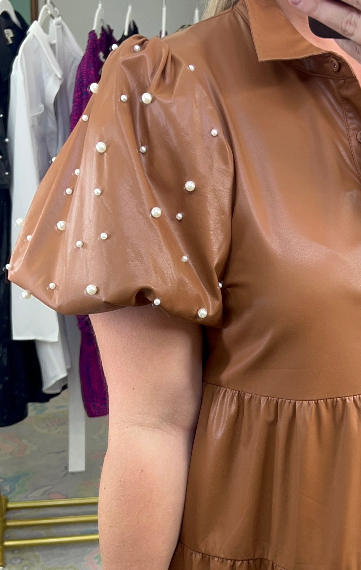 My Kind Of Pearl Vegan Leather Dress