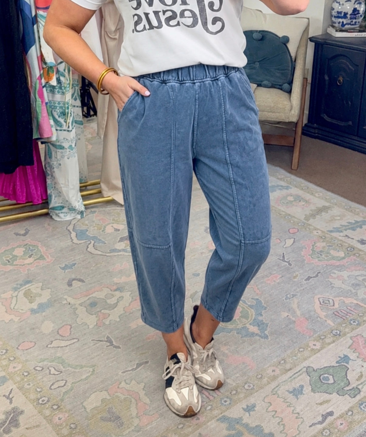 **MORE COLORS** Play it Cool Mineral Wash Barrel Pants