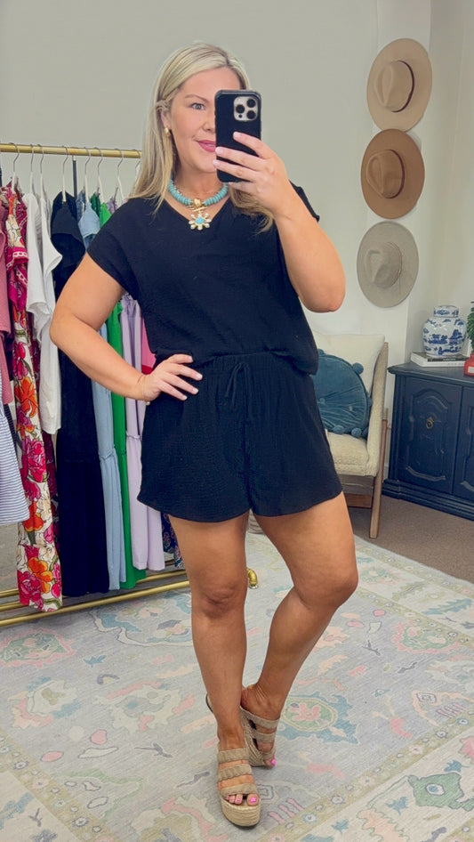 Summer Calling Cotton Gauze Short Set