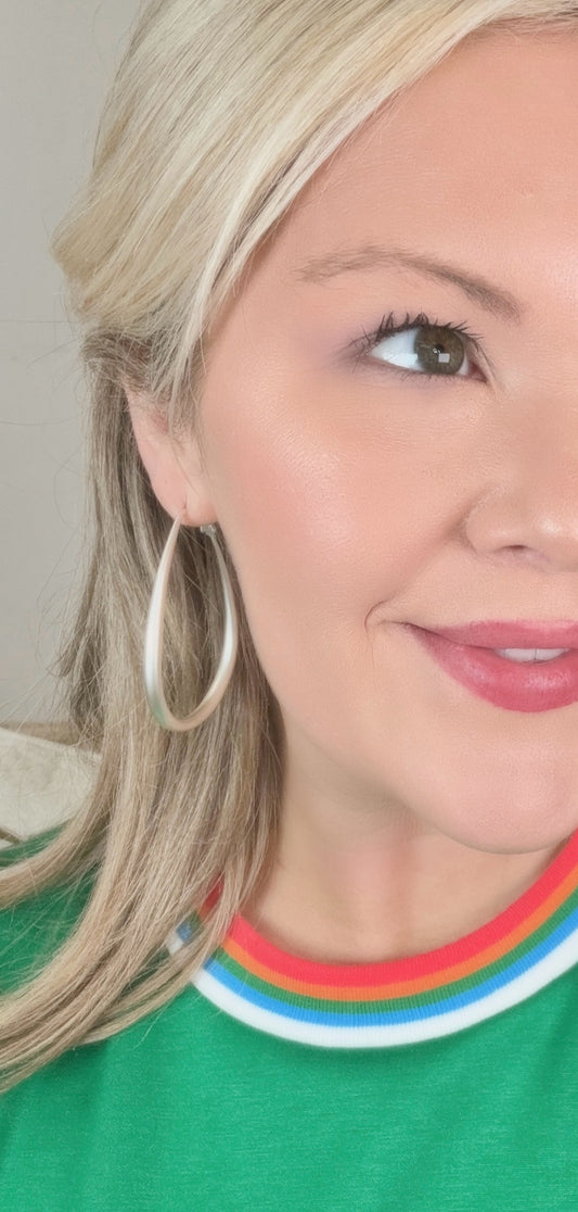 **MORE COLORS** Happy Tears Matte Teardrop Hoop Earrings