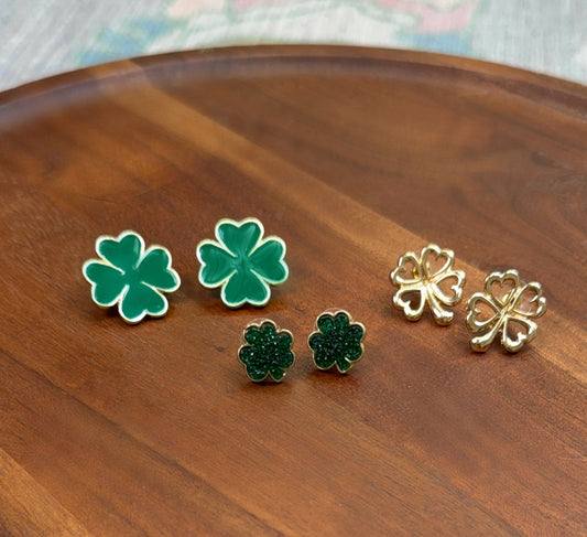 Druzy Clover Stud Earrings