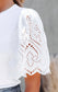 Precious Soul Scalloped Eyelet Sleeve Top