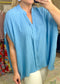 Glamorous Girl Blue Textured Tunic