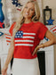 Patriotic & Proud Flag Open Knit Top