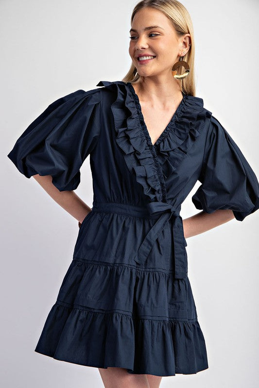 **MORE COLORS** Let’s Go Dancing Tiered Wrap Mini Dress
