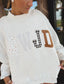 WWJD Embroidered Patch Graphic Mock Neck Sweatshirt