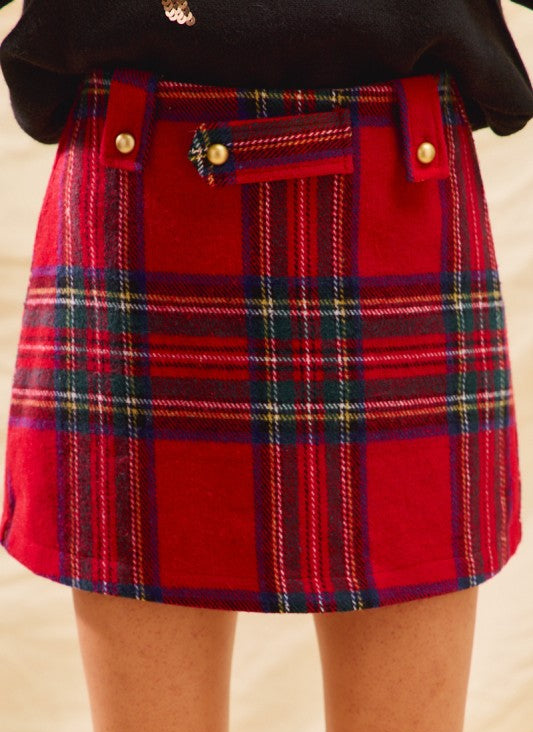 Holiday Heartbreaker Tartan Plaid Skort