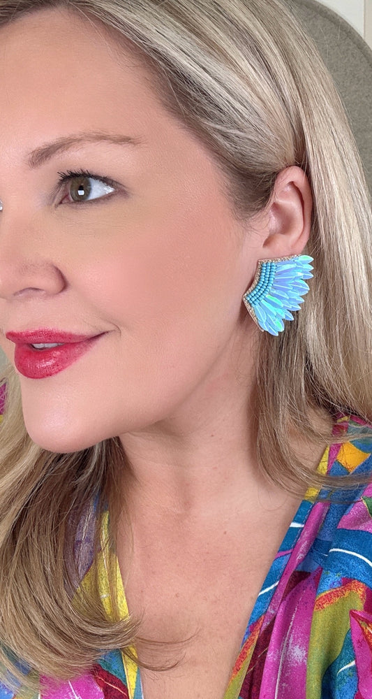 **MORE COLORS** Winging It Sequin Beaded Wing Earrings