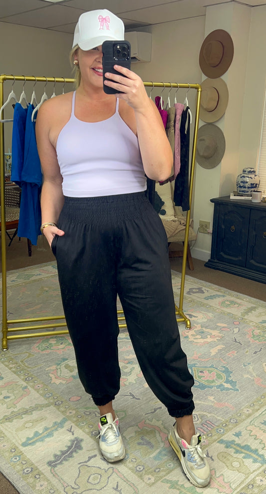 Laid Back Kinda Cool Smock Waist Jogger Pants