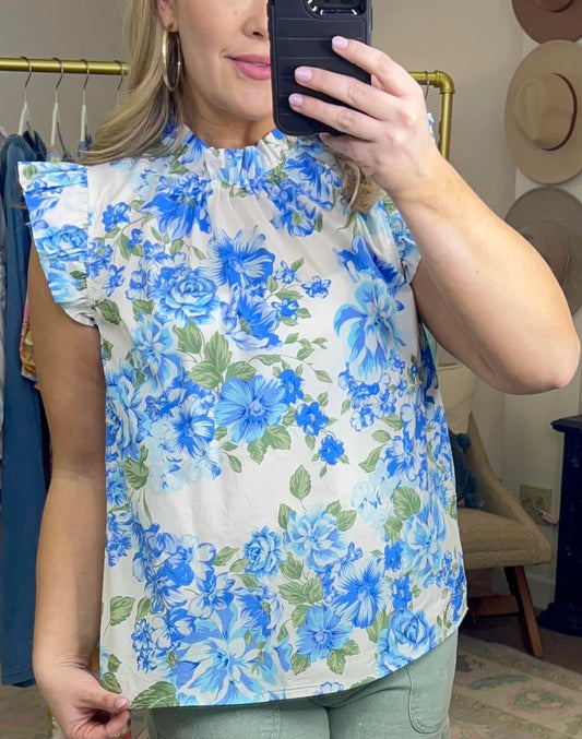 Gabrielle Poplin Ruffle Top