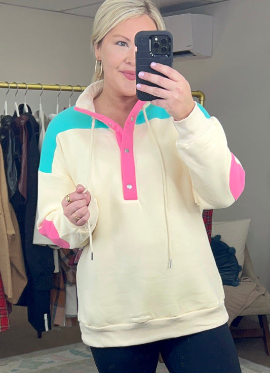 Get It Girl Retro Colorblock Pullover