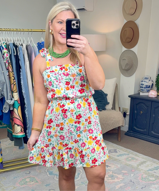 Miss Congeniality Floral Print Mini Dress