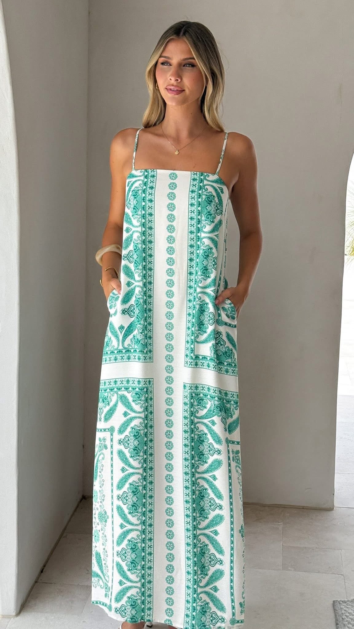 Verdant Villa Printed Maxi Dress