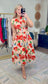 Painted Poppy Floral Print Midi Dress