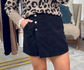 **MORE COLORS** Proper Poise Button Up Corduroy Skort