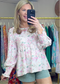 Watercolor Floral Print Baby Doll Top