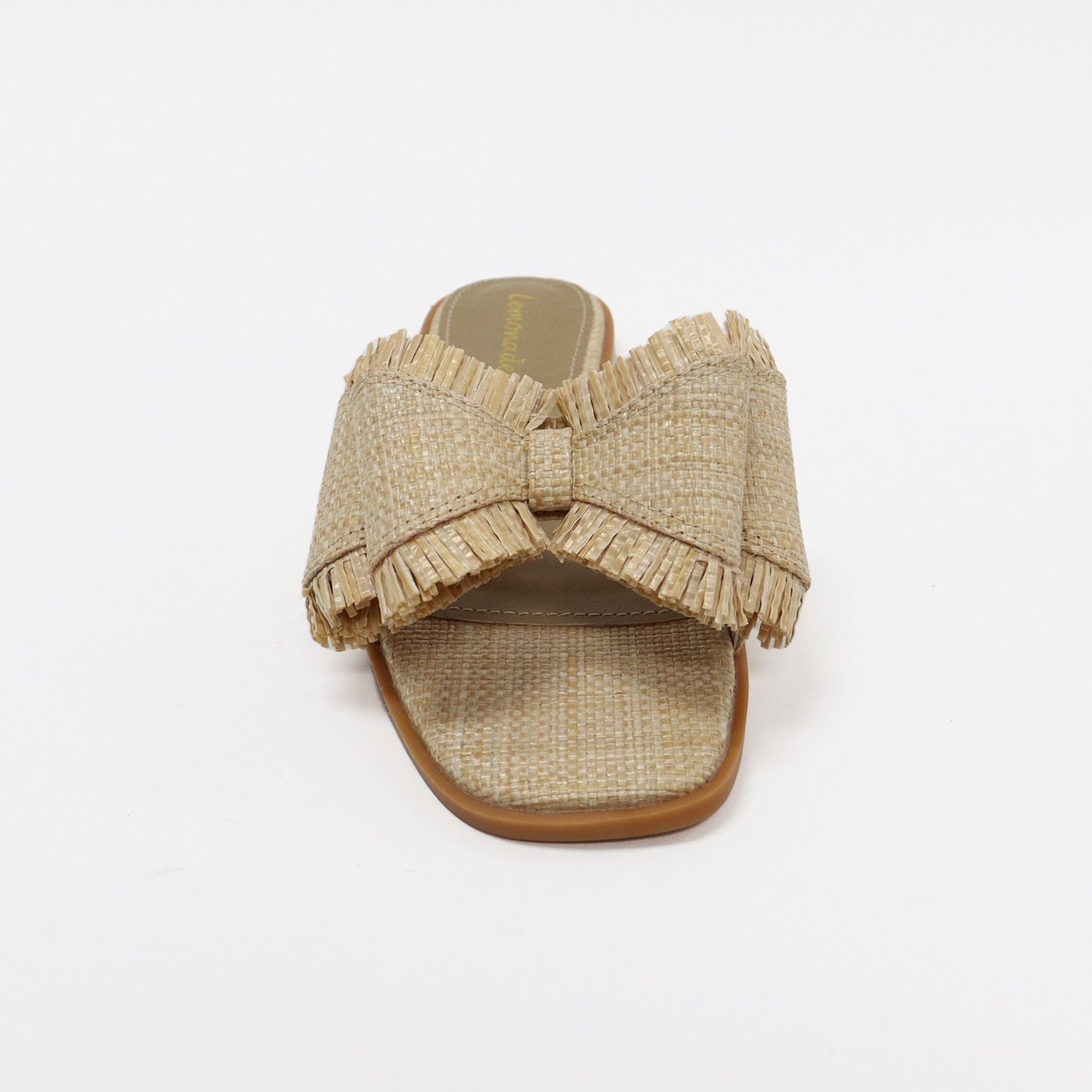 Raffia Bow Slide Sandals