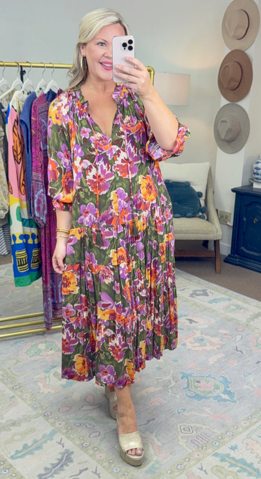 Full Bloom Printed Maxi Dress