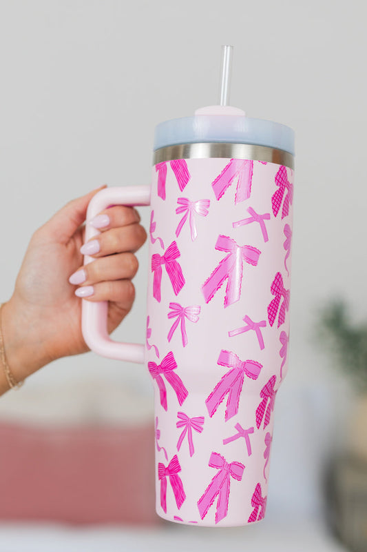 Sipping Sweet Bow Print Tumbler