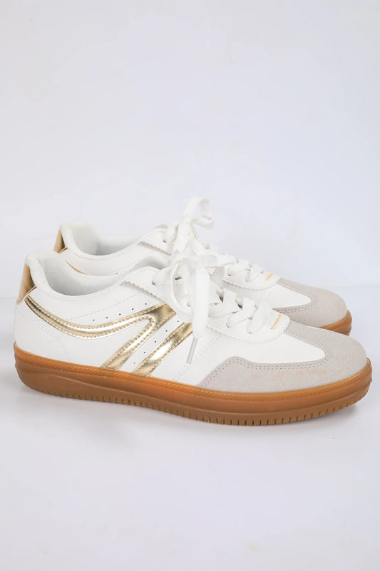 Run the Show Gold Accent Sneakers