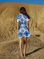 Moroccan Moments Blue Print Sash Dress