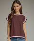 Retro Active Colorblock Trim Blouse