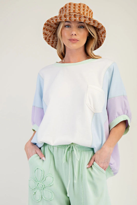 **MORE COLORS** Weekend Warrior Colorblock Drop Sleeve Tee